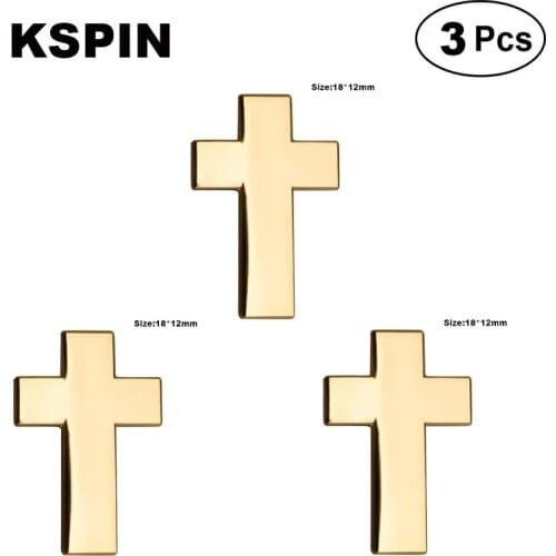 Golden Cross Lapel Pin Brooches Pins Flag badge Brooch Badges