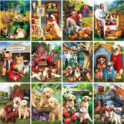 EverShine Diamond Painting Full Square Drill Dog Picture Rhinestones Diamond Embroidery Animal Cross Stitch Garden Mosaic Kits