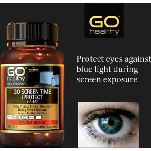 NewZealand Go Healthy SCREEN TIME Lutein Eye Health Vision Protect Filter Blue Light During Screen Exposure for teenagers adults
