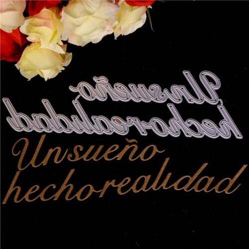 Spanish word Metal Cutting Dies for Diy Scrapbooking Die Cut New 2018 Cuts for Paper Card Making Craft Happy Valentines Day