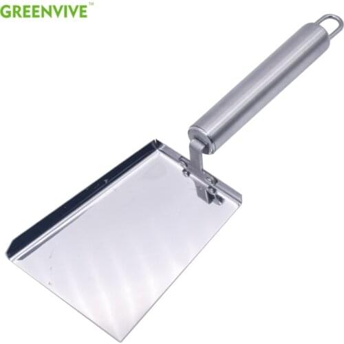 GREENVIVE Stainless Steel Wood Handle Cleaning Beehive Shovel Beekeeping Clean Tool Scoop 3.15in *7.87in Honey shovel