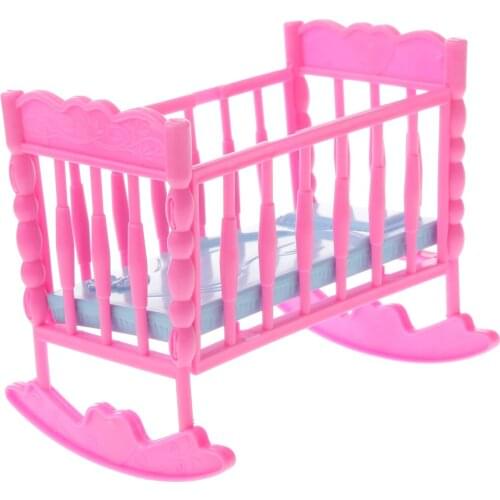 Miniature Cradle Bed Stroller Furniture Pretend Play For Dolls House