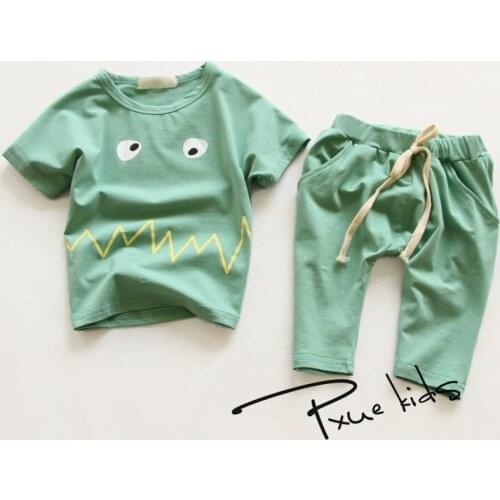 2017 Fashion Childrens Sets Cotton Baby Girl Summer Clothes Sets (T-shirt+Shorts) Baby Boy 2PCS/set Kids clothes