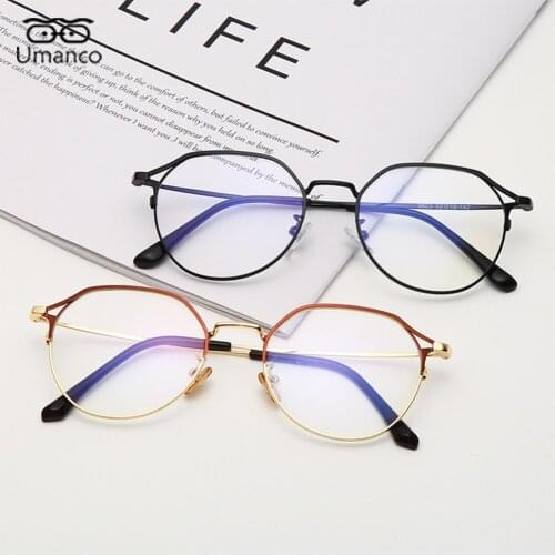 New Optical Glasses Frame for Myopia Hyperopia Women Men Round Oversized Eyeglasses Frames Metal Spectacles Clear Lenses Glasses