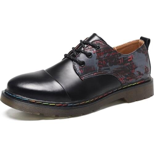 2021 New Men Leather Oxford Shoes Luxury Brand Lace-up Leather Martin Shoes Fashion Casual Wedding Dress Shoes For Men Big Size