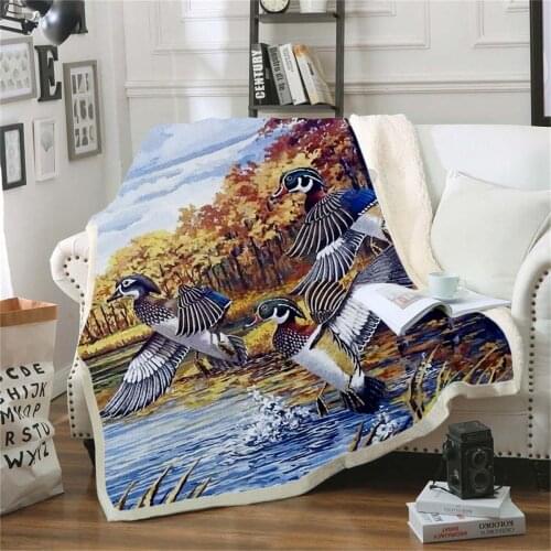 Duck Hunting Fleece Blanket 3D printed Sherpa Blanket on Bed Home Textiles Dreamlike HOME ACCESSORIES