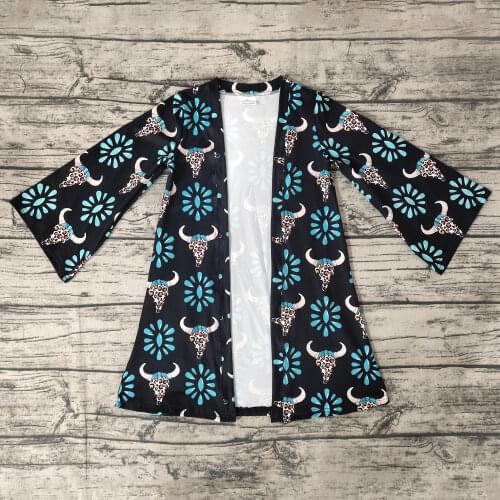 Fall Winter Newborn Baby Girl Clothes Girl Jacket Overall Cow Head Pattern matching children coat top toddler kids clothing