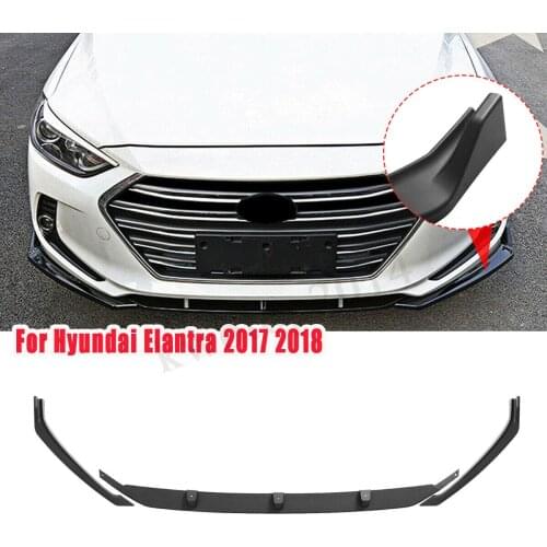 Fit For Hyundai Elantra 2017-2018 High quality Gloss Black Front Bumper Spoiler Lip Cover Trim