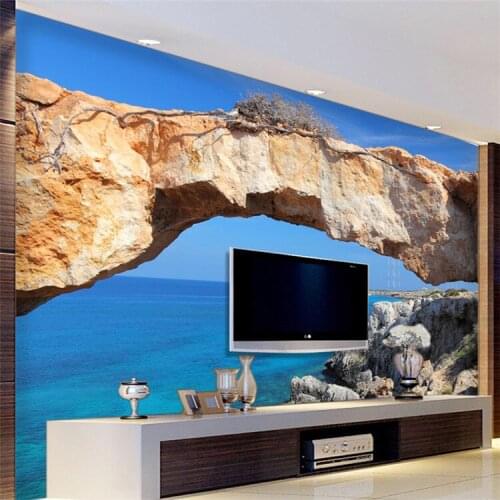 Custom 3D Mural Wallpaper For Wall Landscape Blue Ocean Seascape Photo Wall Cover For Living Room TV Sofa Backdrop Wall Paper