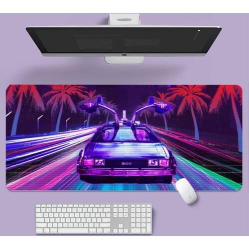 Neon Retrowave Synthwave Rubber Mouse Durable Desktop Mousepad Large gaming laptop XL non-slip rubber office computer mouse pad