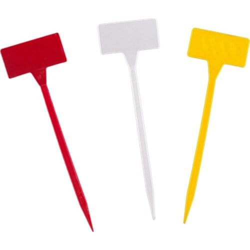 Gardens Planting Tools 50 Pcs Bonsai Plastic Plant Labels Garden Labels T-Type Upturned Garden Tags Markers Nursery Upturned-ABU