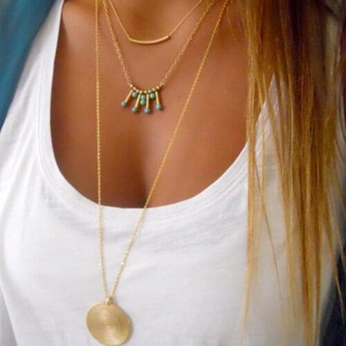 Sexy Multi Layer Chain chokers Necklaces Gift Bohemia Tsaael Maxi Chocker 2016 Sweater Statement Necklaces for Women