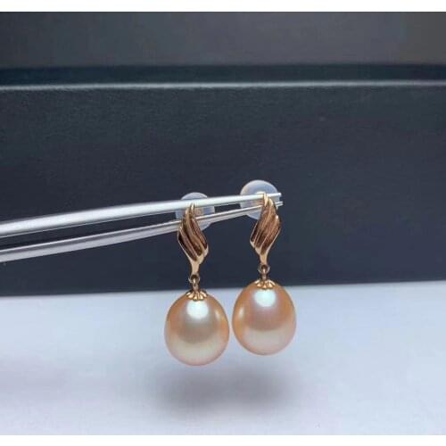 Shilovem 18k yellow gold Natural freshwater pearls Drop Earrings fine Jewelry women trendy anniversary new gift myme09116689zz