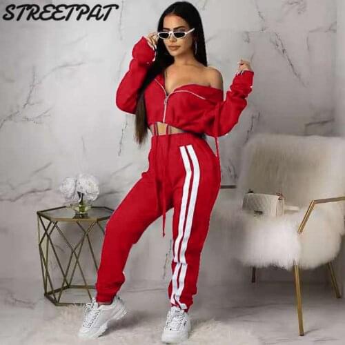 Fitness Hoodie 2 Two Piece Set Women Long Sleeve Crop Top Sweatshirts Sweatpants Pants Suit Jogging Femme Hoodies Tracksuits