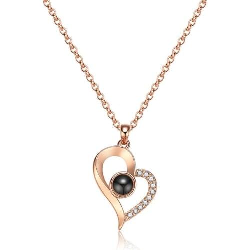 2019 New Fashion I LOVE YOU Projecting Pendant Necklace For Women Ladies Girls Birthday Party Wedding Gifts Jewelry Wholesale