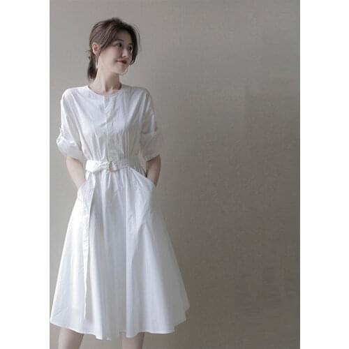 Summer White Dress Korean Style Women Dress Fashion Sexy Mature Style Dress High Quality Chiffon Dress Party Dress