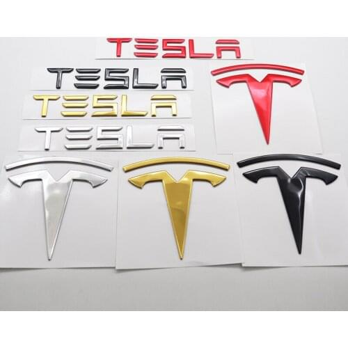 1pcs TESLA ABS Front and Rear 3D Car logo letter sticker Rear tail door trunk sticker car rear sticker Decal styling Accessories
