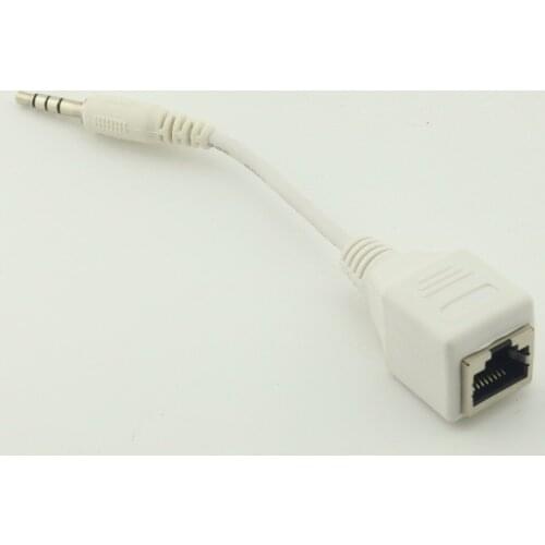 10pcs 3.5mm 1/8" Male Plug 4 Pole TRRS Audio Cable to RJ45 Socket Ethernet LAN Network Adapter White