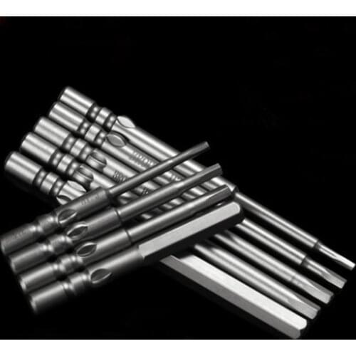 10Pcs 40/60mm Length Magnetic Hexagon Screwdriver Bit S2 Steel 800 4MM Round Shank Electric Screw Drivers Set H1.5-H4