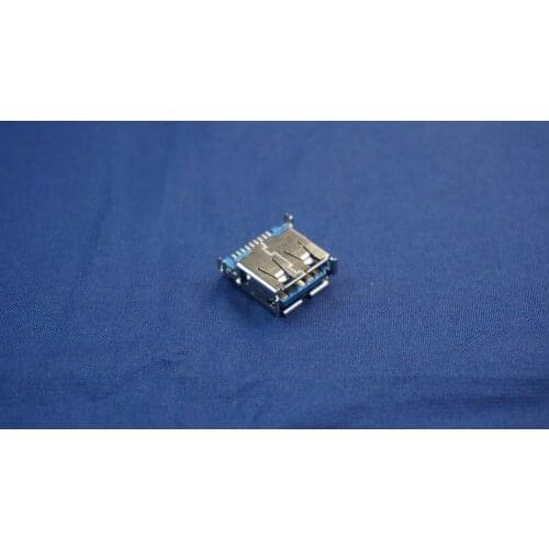 10pcs USB 3.0 Connector A Type Female receptacle right angle SMT Middle mount PCB blue insulator A/F Mid-Mount
