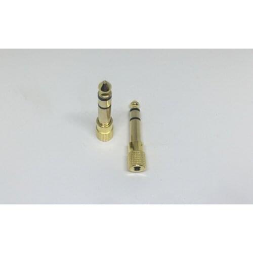 10pcs High Quality Gold 1/4" 6.35mm Male to 3.5mm Female Plug Stereo Audio Headphone Screw Adapter Connector