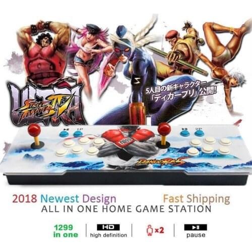 1299 Video Games in 1 Family Box Home Arcade Console with Dual Players Joystick Button &HDMI Can pause the progress of the game
