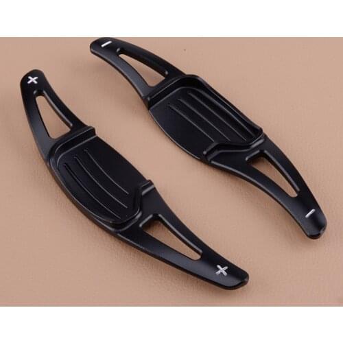 2pcs Aluminum Alloy Black Steering Wheel Shift Paddle Shifter Extension Gear Lever Trim Car Fit For Ford Mondeo Taurus Edge