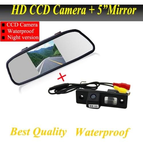 2 in 1 Auto parking System for Chevrolet Cruze Epica Lova Aveo Captiva Lacetti CCD Car Rear View Camera + 5 inch Car rear Mirror