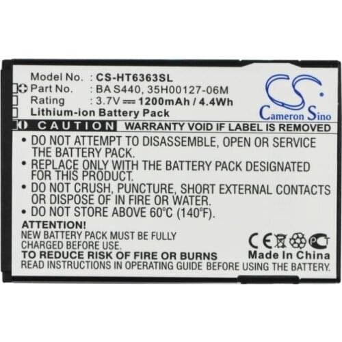 Cameron Sino 1200mAh battery for DOPOD A3333 G7 mini for GOOGLE G6 for HTC A315C A6363 35H00127-06M BA S440 BB00100