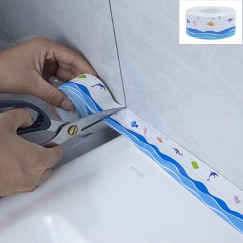 Acrylic Bathroom Kitchen Shower Sink Bath Sealing Strip Tape Caulk Strip Self Adhesive Waterproof Wall Sticker Sink Edge Tape