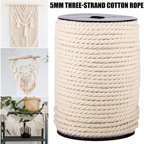 5mm Macrame Cotton Cord for Wall Hanging Dream Catcher Rope Craft String DIY Handmade Home Decorative Supply A1