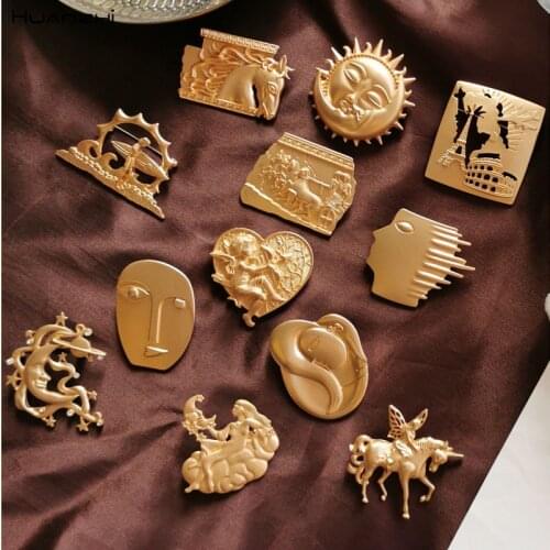 HuanZhi Gold Brooches For Clothes
