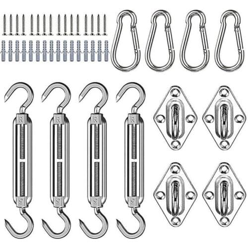 Stainless Steel Awnings Mounting Kit Heavy Duty Sun Protection Sail Mounting Set 5/8 Inches Sun Shade Sail Canopy Accessory #W0