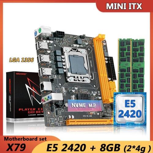 Machinist X79 Motherboard LGA 2011 M-ATX M.2 NVME Slot Support Intel Xeon E5 V1 & V2 Motherboard DDR3 ECC RAM X79G