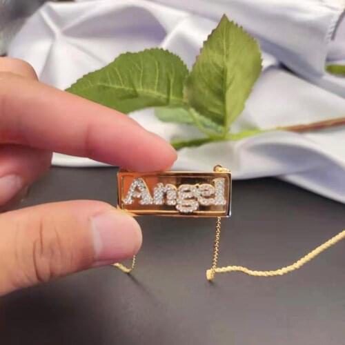 LUER Personalized Name Necklace & Pendants/ Bling Jewelry iced out Initial Custom Bling Choker Fashion 3D Best Gifts for Women