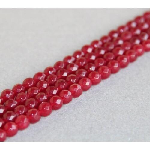 Min Order1)8mm Faceted NEW DARK RED beads chalcedony beads Round DIY Beads stones 15" Jewelry making design wholesale