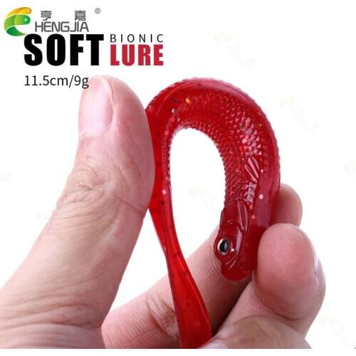 HENGJIA 5pcs/lot Fishing lure soft 11.5cm 9g 3D augen fishing tackle winter fishing