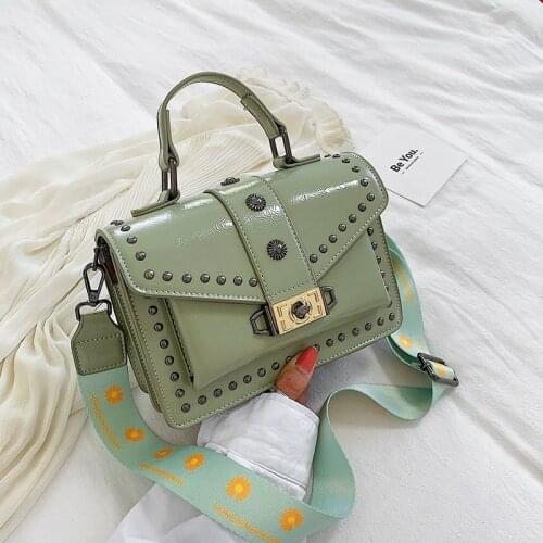 New bag women European and American fashion rivets western style handbag retro all-match diagonal one-shoulder small square bag
