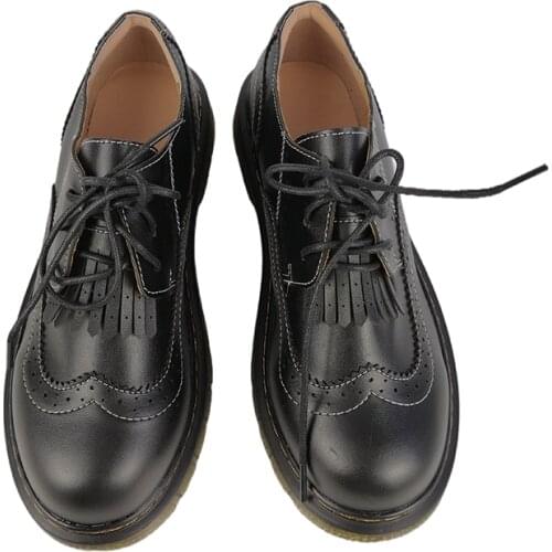 2020 New Vintage Martin Shoes College Student Shoes Cosplay JK Uniform Shoes Platform Shoes for Women/Girls Lace-up 35-40