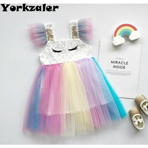 Baby Girls Clothing 2019 New Summer Dress Sequins Ruffles Toddler Children Outfit Kids Dresses for Girls Prinicess Dress