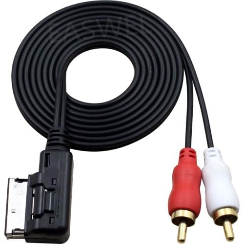 Male 2 RCA RCA AUX cable adapter for Audi AMI/VW/Skoda MDI media interface