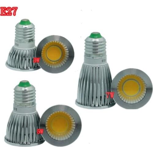 High Power CREE Dimmable E27 3w 5w 7w LED COB spotlight lamp bulb warm cool white 110V/220V/230V Spot Bulb Lamp CE ROHS