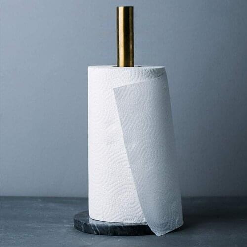 Nordic Marble Gold-plated Kitchen Napkin Holder Kitchen Paper Holder Countertop Creative Roll Holder Toilet Paper Organizer