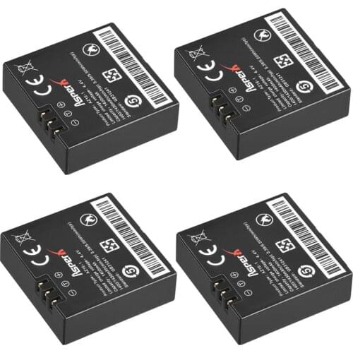 AsperX 4Pcs 1400mAh AZ16-1 AZ16 Replacement Yi 4K II Battery for XiaoYi 2 4K Action Camera II Xiaomi Yi Accessories