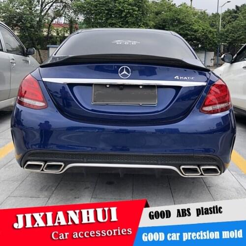 For W205 Spoiler 2015-2018 ps Mercedes-Benz W205 C-class C180 C200 Spoiler ABS plastic Material Car Rear Wing Color Rear Spoiler