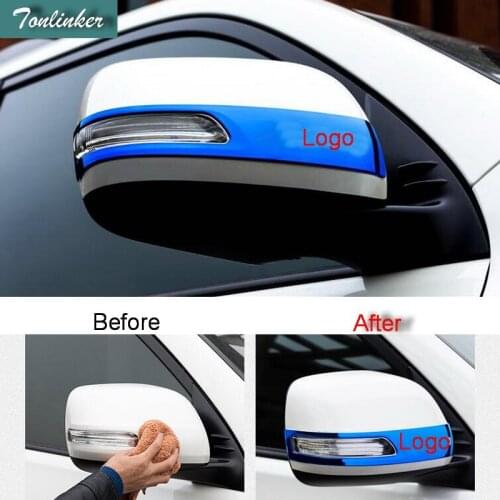Tonlinker Cover Case Sticker for Toyota PRADO 2014-16 Car Styling 2 PCS stainless steel Reversing rearview mirror cover stickers