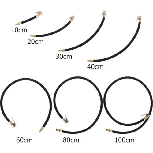 10/20/30/40/60/80cm Car Air Hose Tire Inflator Self-Locking Air Chuck Tire-Valve Fine Thread 0.305"x32TPI Air Compressor