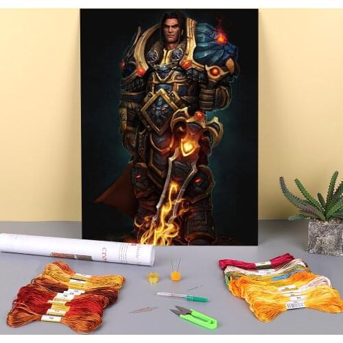 World Of Warcraft Printed Fabric 11CT Cross Stitch Set Embroidery DMC Threads Craft Handmade Handicraft Sewing Home Magic