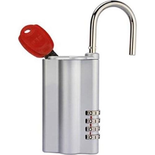 Zinc Alloy 4 Digit Password Combination Key Storage Box Security Lock Organizer Small Keyed Padlock