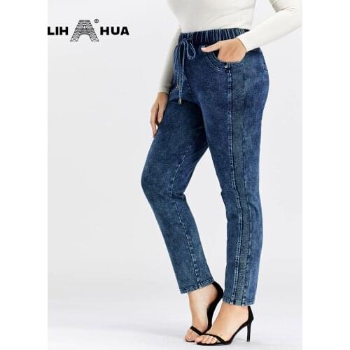 LIH HUA Womens Plus Size Casual Jeans high flexibility